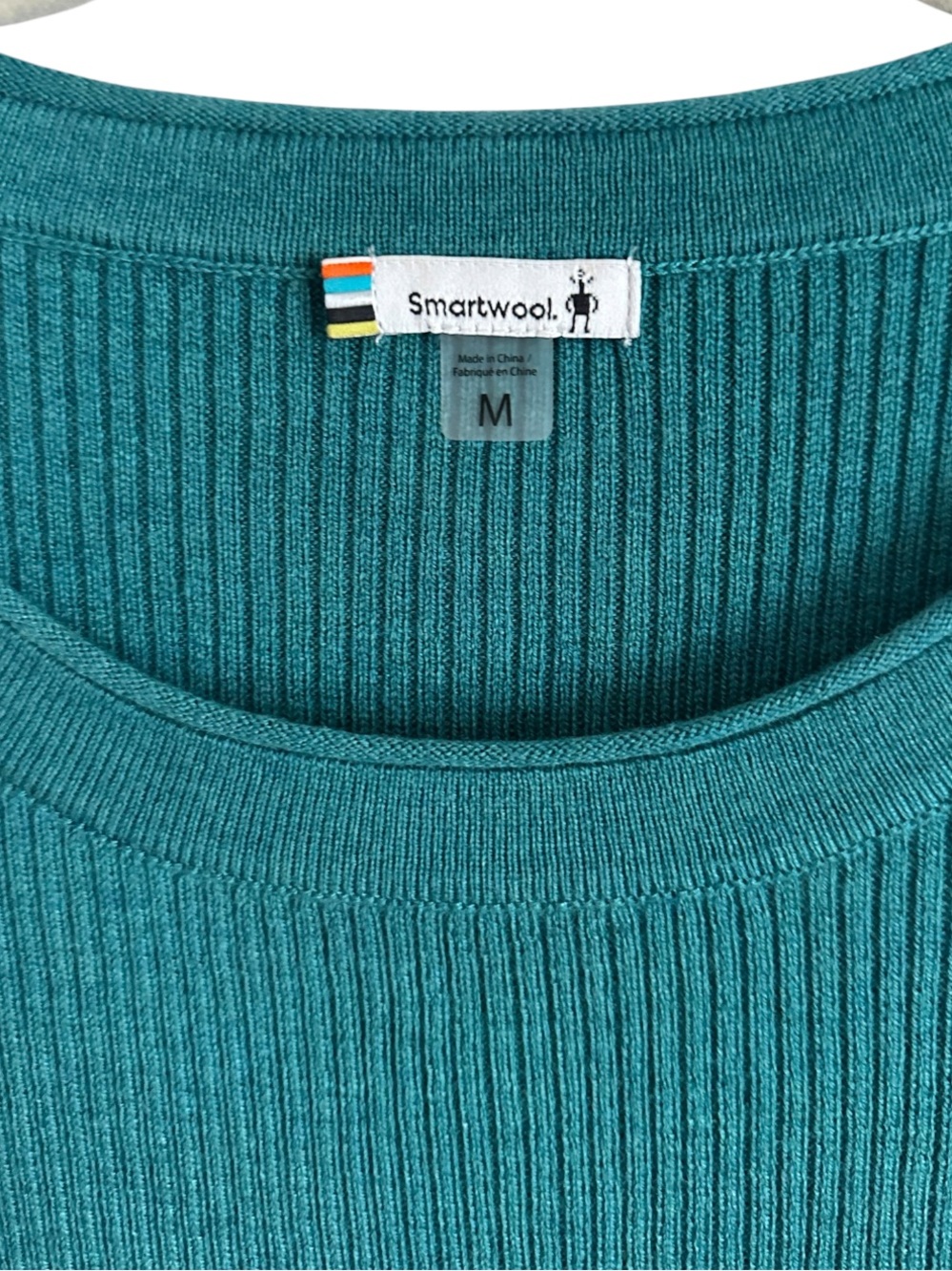 Smartwool Intarsia Everglade Heather Merino Wool Colorblock Rib Sweater M - Picture 7 of 10